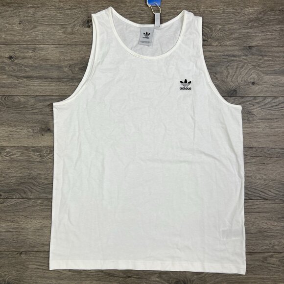Adidas Tank Top Size XL Mens White Originals Essentials Logo Trefoil - Picture 6 of 11